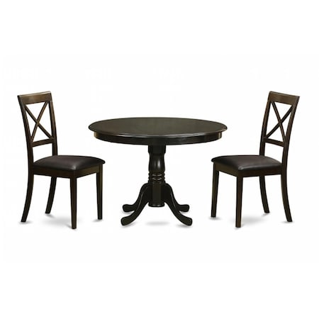 East West Furniture 3 Piece Kitchen Nook Dining Set-Dining Table and 2 Dining Chairs HLBO3-CAP-LC